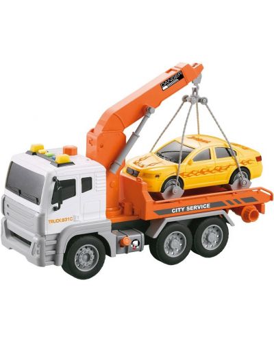 Dječja igračka City Service – Kamion s dizalicom i automobilom - 1