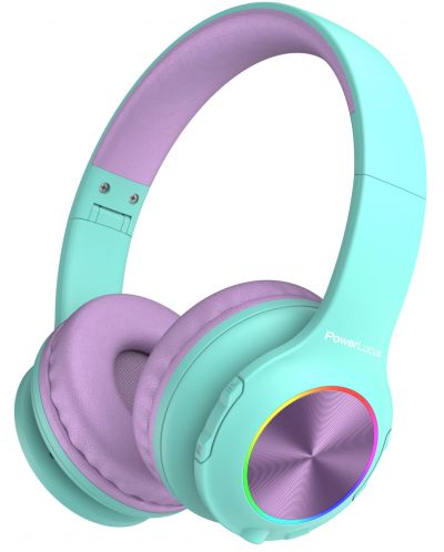 Dječje slušalice PowerLocus - PLED, bežične, plavo/ljubičaste - 1