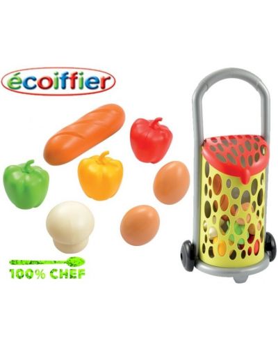 Dječja kolica Ecoiffier s poklopcem i kotačićima - 3