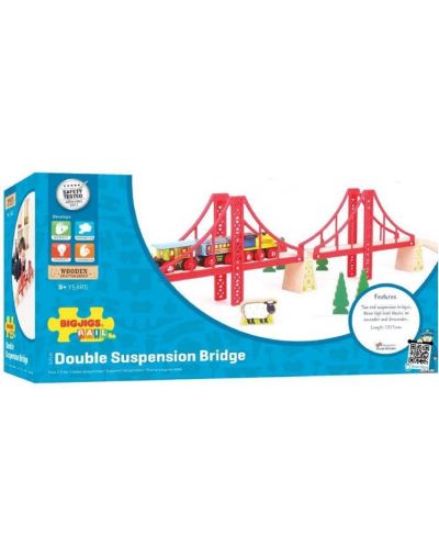 Dječja drvena igračka Bigjigs - Dvostruki viseći most - 1