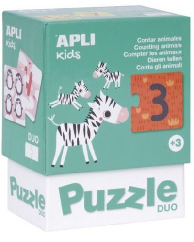 Dječja slagalica Apli Kids - Koliko su životinja, 24 elementa - 1