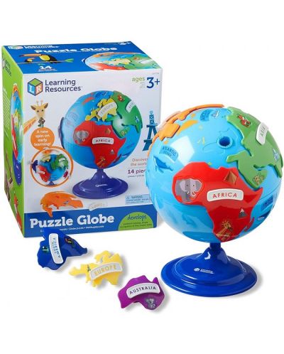 Dječja slagalica Learning Resources - Globus s kontinentima - 1