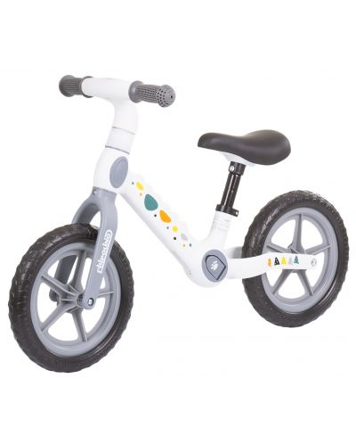 Dječji bicikl za ravnotežu Chipolino - Dino, bijeli i sivi - 1
