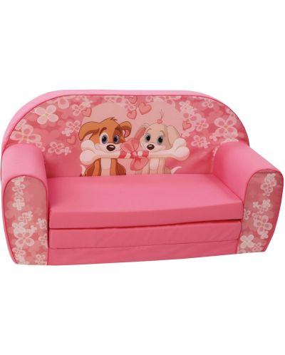 Dječji kauč na razvlačenje za dvije osobe Delta trade - Štenci, ružičasti - 1