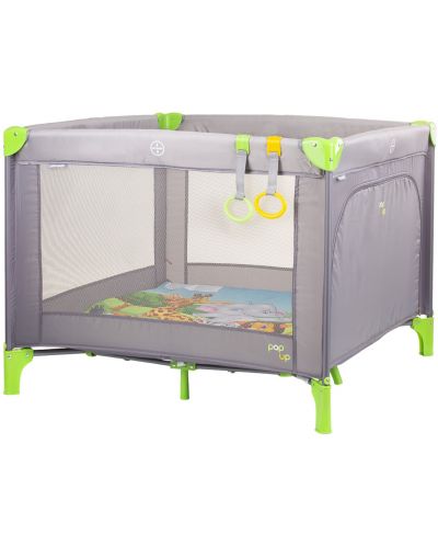 Dječji prijenosni krevetić za igru Chipolino - Pop Up, Džungla, siva - 1