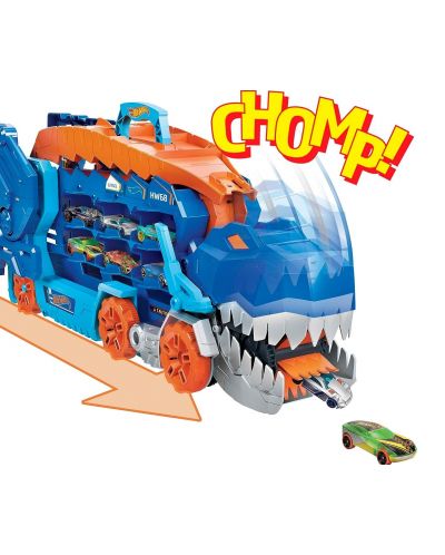 Dječja igračka 2 u 1 Hot Wheels City - T-Rex auto transporter, sa 2 kolica - 6