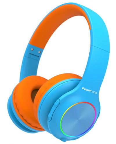 Dječje slušalice PowerLocus - PLED, bežične, plavo/narančaste - 1