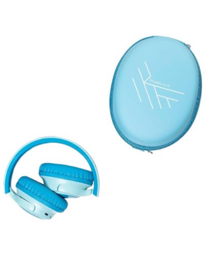 Dječje slušalice s mikrofonom PowerLocus - Bobo, bežične, plave - 3