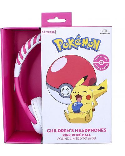 Dječje slušalice OTL Technologies - Pokemon Pokeball, ružičaste - 4