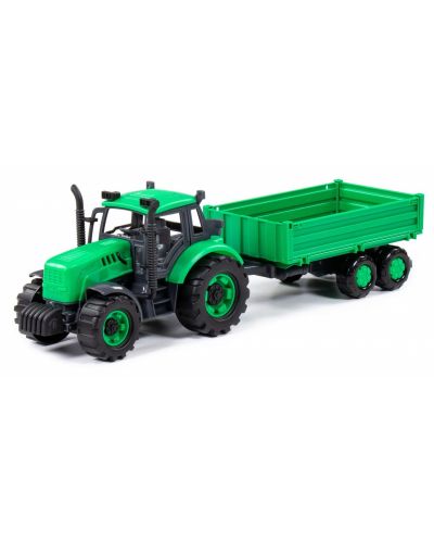 Dječja igračka Polesie Progress - Inercijski traktor s prikolicom - 2
