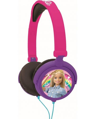 Dječje slušalice Lexibook - Barbie HP010BB, ljubičaste/ružičaste - 1
