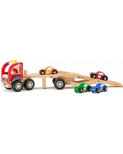Dječja igračka Woody - Autotransporter s trkaćim automobilima - 2