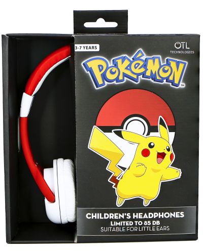 Dječje slušalice OTL Technologies - Pokemon Pokeball, crvene - 4