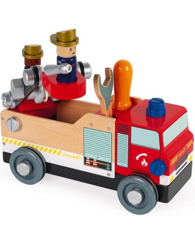 Dječja igračka Janod - Napravite vatrogasno vozilo, Diy - 5
