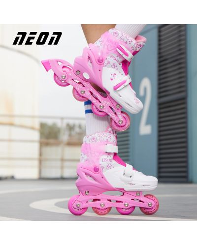 Dječje koturaljke 2 u 1 Yvolution - Neon Combo Skates, veličina 30-33, roze - 4