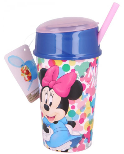 Dječja šalica s poklopcem i slamkom Stor - Minnie Mouse, 400 ml - 1