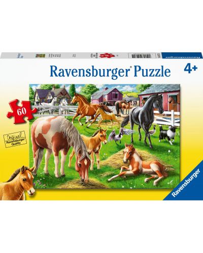 Dječja slagalica Ravensburger od 60 dijelova - Sretni konji - 1