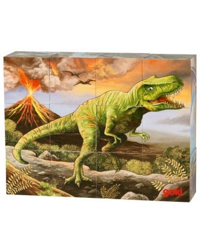 Dječje drvene kocke Goki - Dinosauri - 1