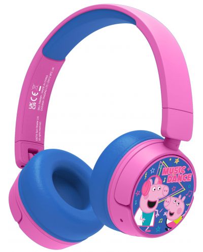 Dječje slušalice OTL Technologies - Peppa Pig Dance, bežične, roza/plave - 1
