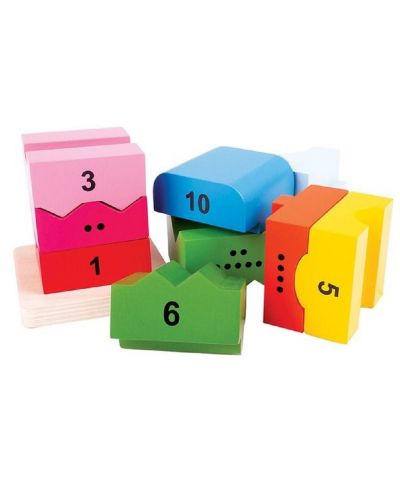 Dječja drvena igračka Bigjigs - Toranj s brojevima (od 1 do 10) - 2