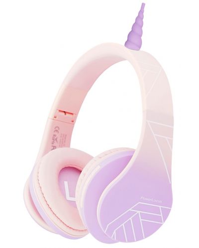 Dječje slušalice PowerLocus - P2 Unicorn, bežične, ružičaste - 1