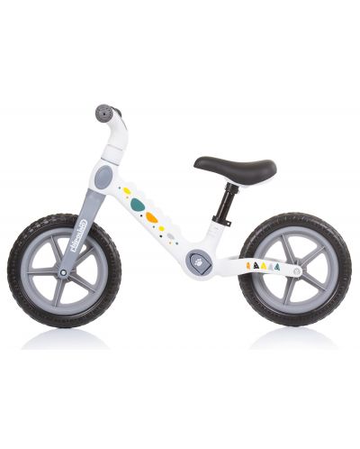 Dječji bicikl za ravnotežu Chipolino - Dino, bijeli i sivi - 2