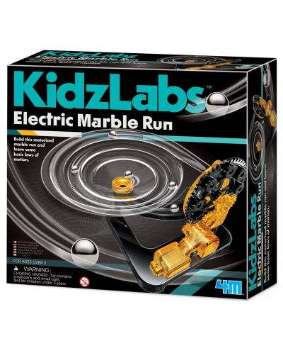 Set za igru 4M Kidz Labs - Električna staza za mramorne kuglice - 1