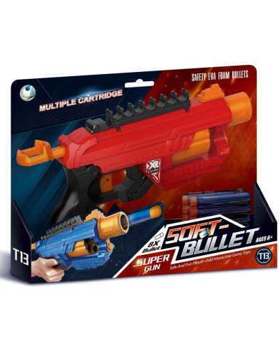 Dječja igračka Raya Toys Soft Bullet - Jurišna puška sa 8 mekih patrona, crvena - 2