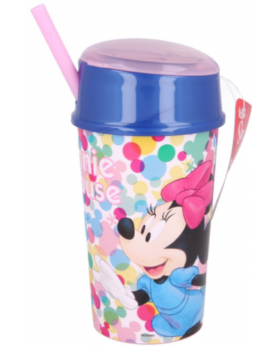 Dječja šalica s poklopcem i slamkom Stor - Minnie Mouse, 400 ml - 2