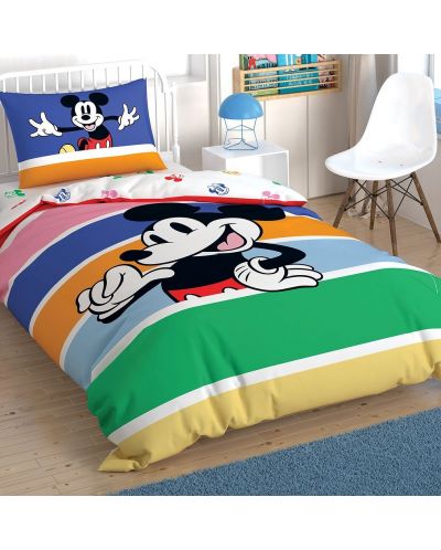 Set za jednostruki krevet TAC Licensed - Mickey M. Rainbow, 100% pamuk - 1