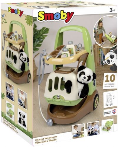 Dječji veterinarski pribor Smoby - S kolicima, Panda - 3