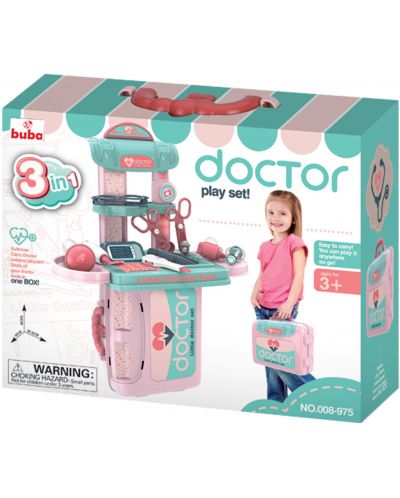 Dječji igrački set Buba - Little Doctor, plavo - ružičast - 4