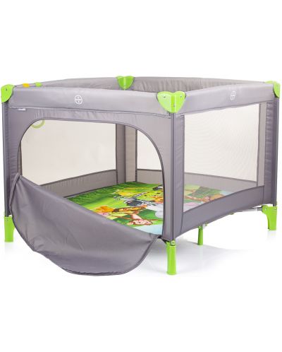 Dječji prijenosni krevetić za igru Chipolino - Pop Up, Džungla, siva - 3