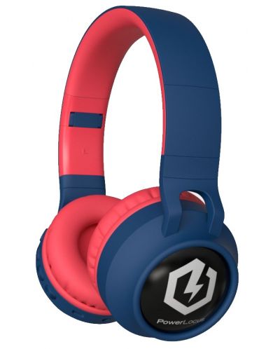 Dječje slušalice PowerLocus - Buddy, bežične, plave/crvene - 1