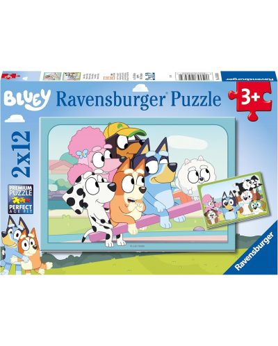 Dječja slagalica Ravensburger od 2 x 12 dijelova - Zabava s Blueyem - 1