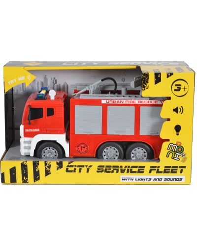 Dječja igračka Moni Toys - Vatrogasno vozilo s pumpom i ljestvama, 1:12 - 1