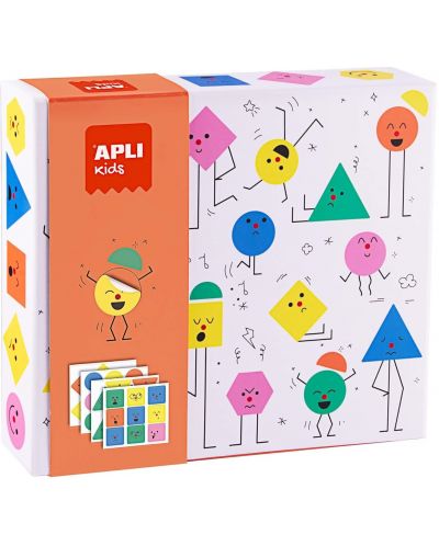 Dječja igra s naljepnicama Apli Kids - Emocije s geometrijskim oblicima - 1