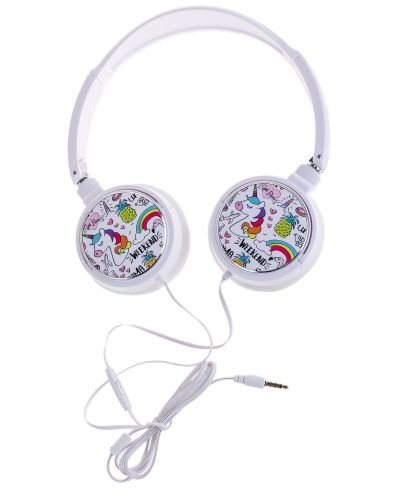 Dječje slušalice s mikrofonom I-Total - Unicorn Collection 11107, bijele - 1
