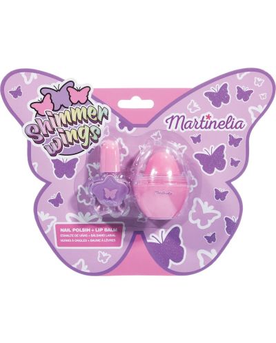 Dječji kozmetički set Martinelia - Shimmer Wing, balzam za usne i lak za nokte - 1