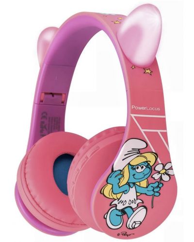 Dječje slušalice PowerLocus - P1 Smurf, bežične, roze - 1