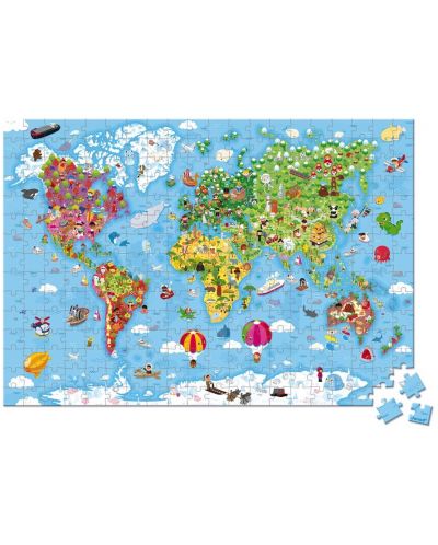 Dječja slagalica u koferu Janod - Karta svijeta, 300 dijelova - 4