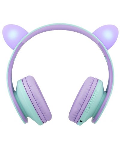 Dječje slušalice PowerLocus - P2, Ears, bežične, zeleno/ljubičaste - 2