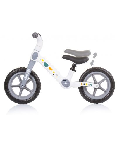 Dječji bicikl za ravnotežu Chipolino - Dino, bijeli i sivi - 3