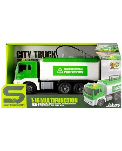 Dječja igračka Raya Toys Truck Car - Vodonoša, 1:16, sa specijalnim efektima, zelena - 3