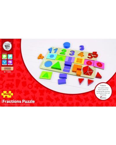 Dječje drvene puzzle Bigjigs - S brojevima i geometrijskim oblicima - 3