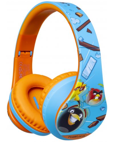 Dječje slušalice PowerLocus - P2 Kids Angry Birds, bežične, plavo/narančaste - 1