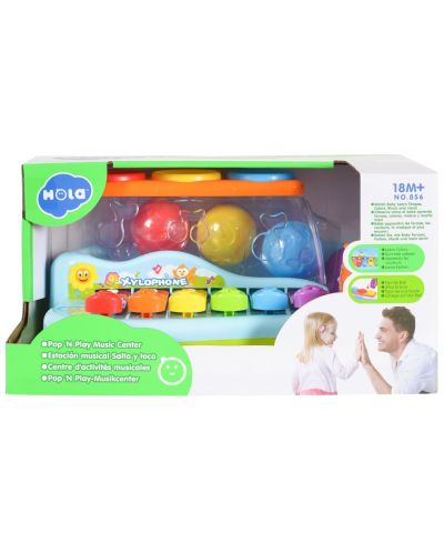 Dječja igračka Hola Toys - Ksilofon s kuglicama i čekićem - 3