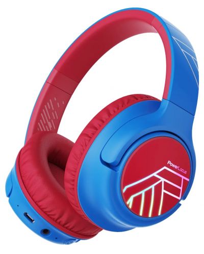 Dječje slušalice s mikrofonom PowerLocus - Bobo, bežične, plavo/crvene - 1