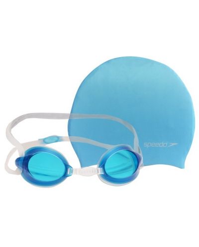 Dječji set za plivanje Speedo - Kapa i naočale, plavi - 3