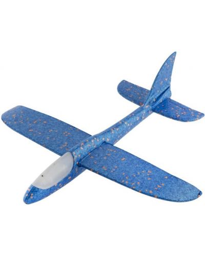 Dječja igračka Grafix - Avion od pjene sa svjetlom, plavi - 1